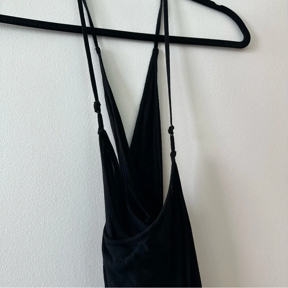 Free People twist front Black Halter mini Dress - Picture 3 of 5